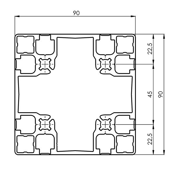 1.01.02.0044-profilo-alluminio-misure-90x90-chiuso