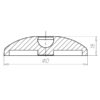 1.22.21.0043-Base-piedino-D60mm-sfera-d15mm-milper-misure
