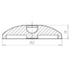 1.22.21.0045-Base-piedino-D100mm-sfera-d15mm-milper-misure