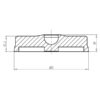 1.22.21.0046-Base-piedino-D80mm-sfera-d15mm-fori-chiusi-milper-misure